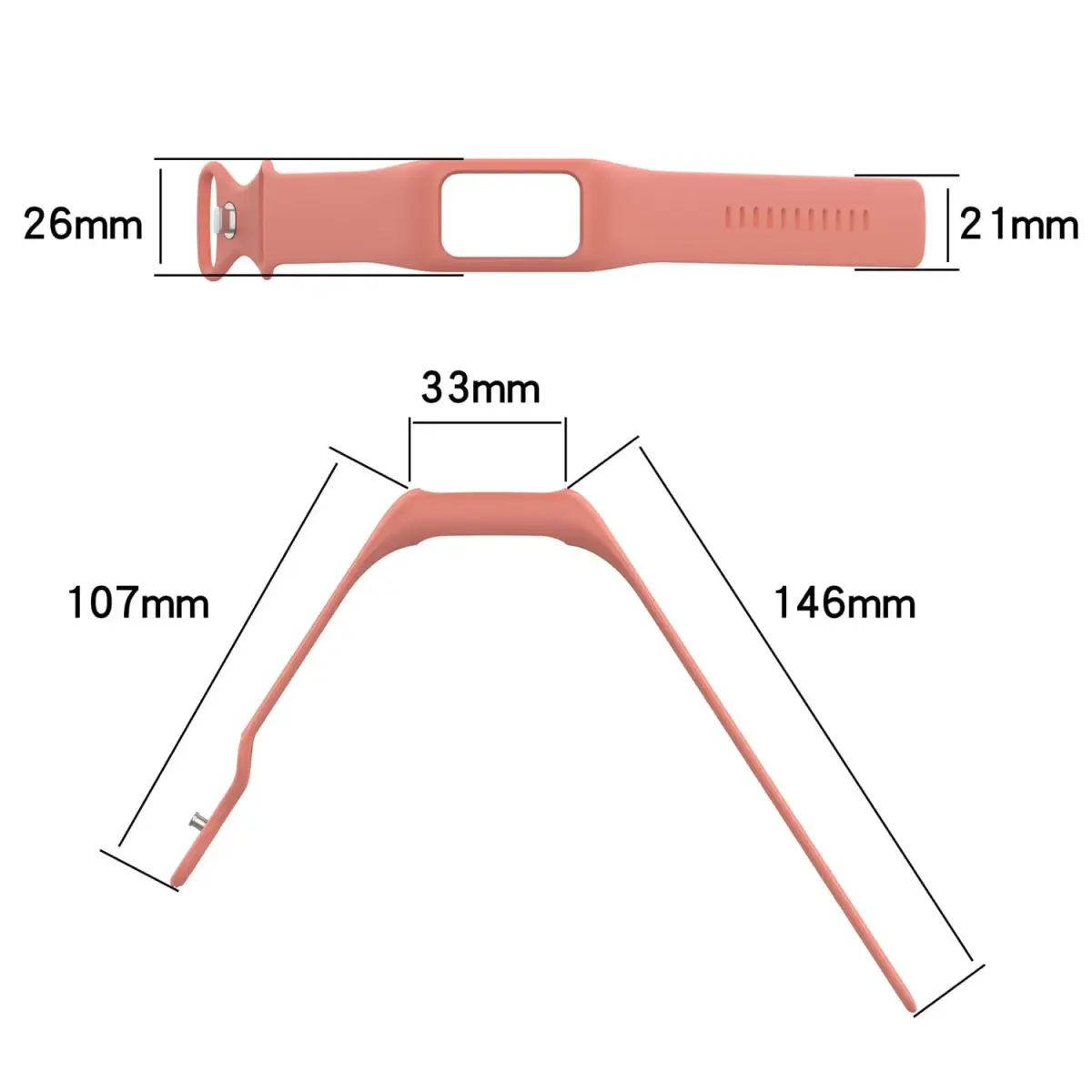 Gheper Soft Silicone Watchband for Fitbit Charge 6/5/4/3/3SE, Pink, 16mm (5.5"-8.7" Wrists) - view 8
