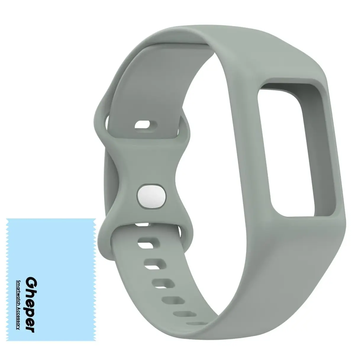 Gheper Soft Silicone Watchband Compatible with Fitbit Charge 6/5/4/3/3SE Gray | Adjustable Fit 5.5"-8.7" Wrists - main product image