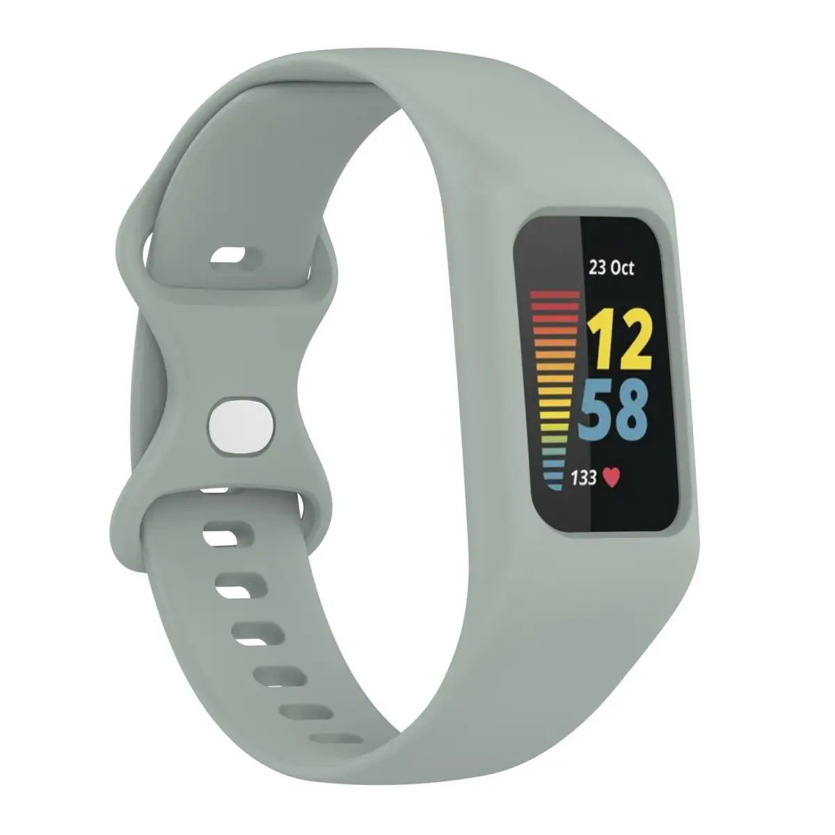 Gheper Soft Silicone Watchband Compatible with Fitbit Charge 6/5/4/3/3SE Gray | Adjustable Fit 5.5"-8.7" Wrists - view 3