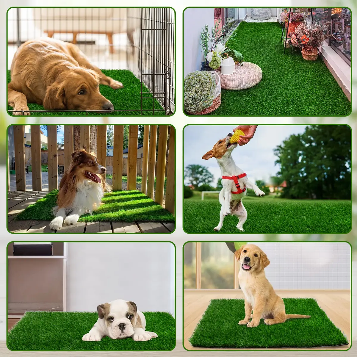 PICK FOR LIFE Artificial Grass Dog Potty Pad 150cm x 100cm (59.1x39.4in) | Fast-Drain & Easy-Clean for Indoor/Outdoor Use - view 6