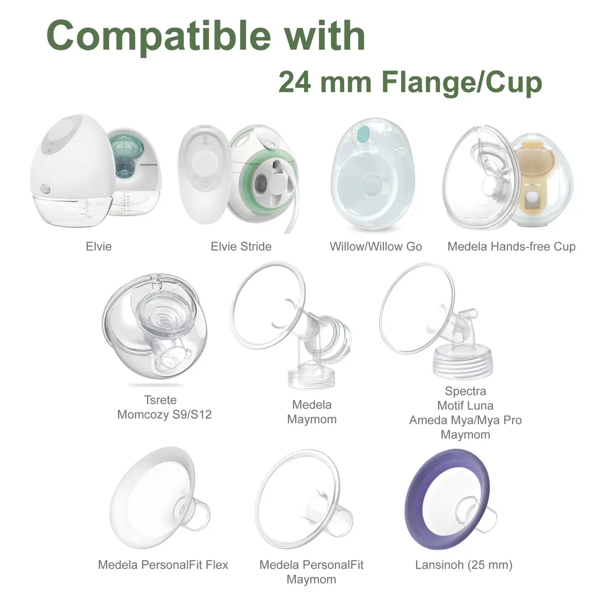 Maymom 21mm Flange Inserts for 24mm Breast Shields | BPA-Free Silicone, 2-Pack - view 3