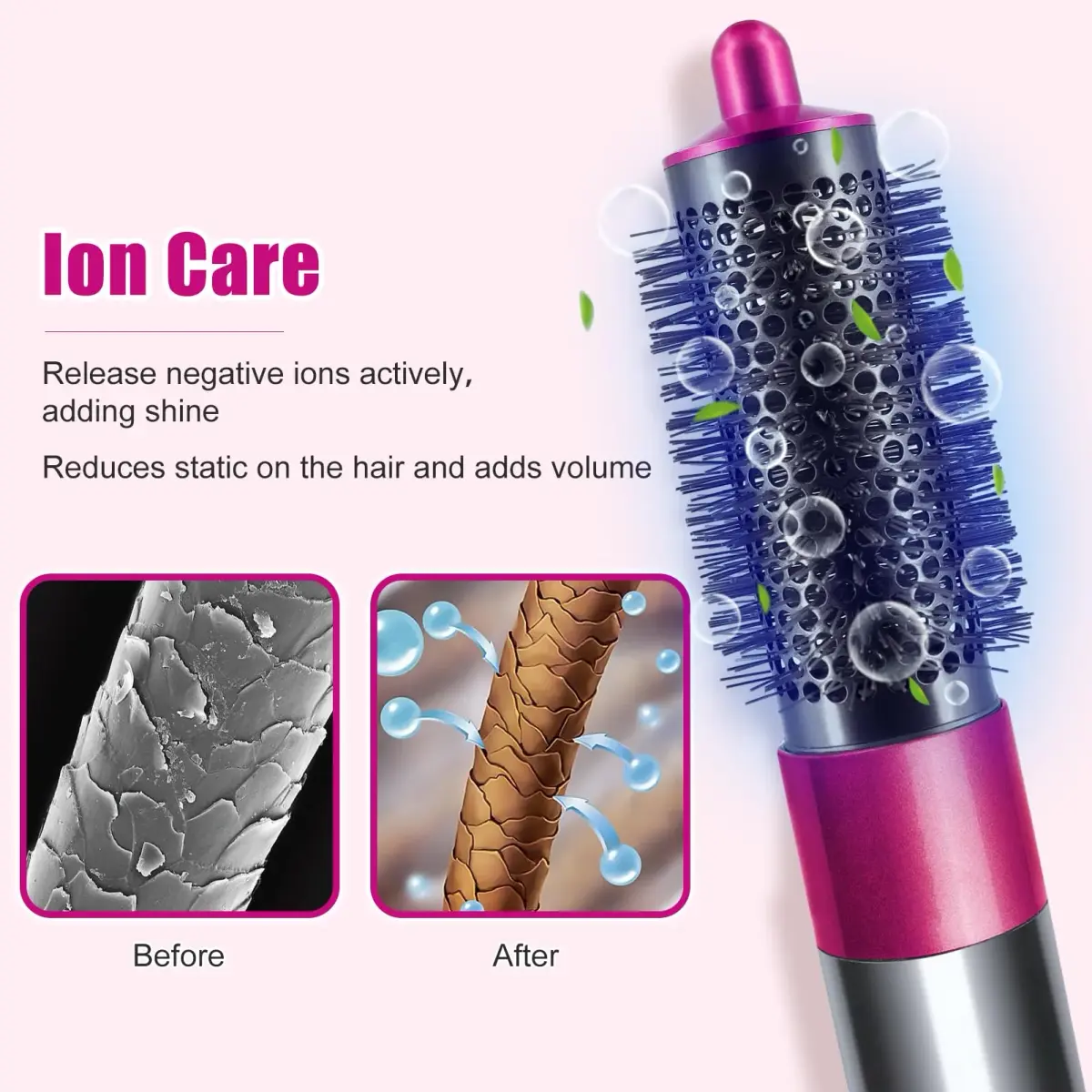 Chuancheng Round Volumizing Brush for Dyson Airwrap HS01/HS05 Attachment | 7.6 cm (3 inch) Barrel for Limp Flat Hair - view 5