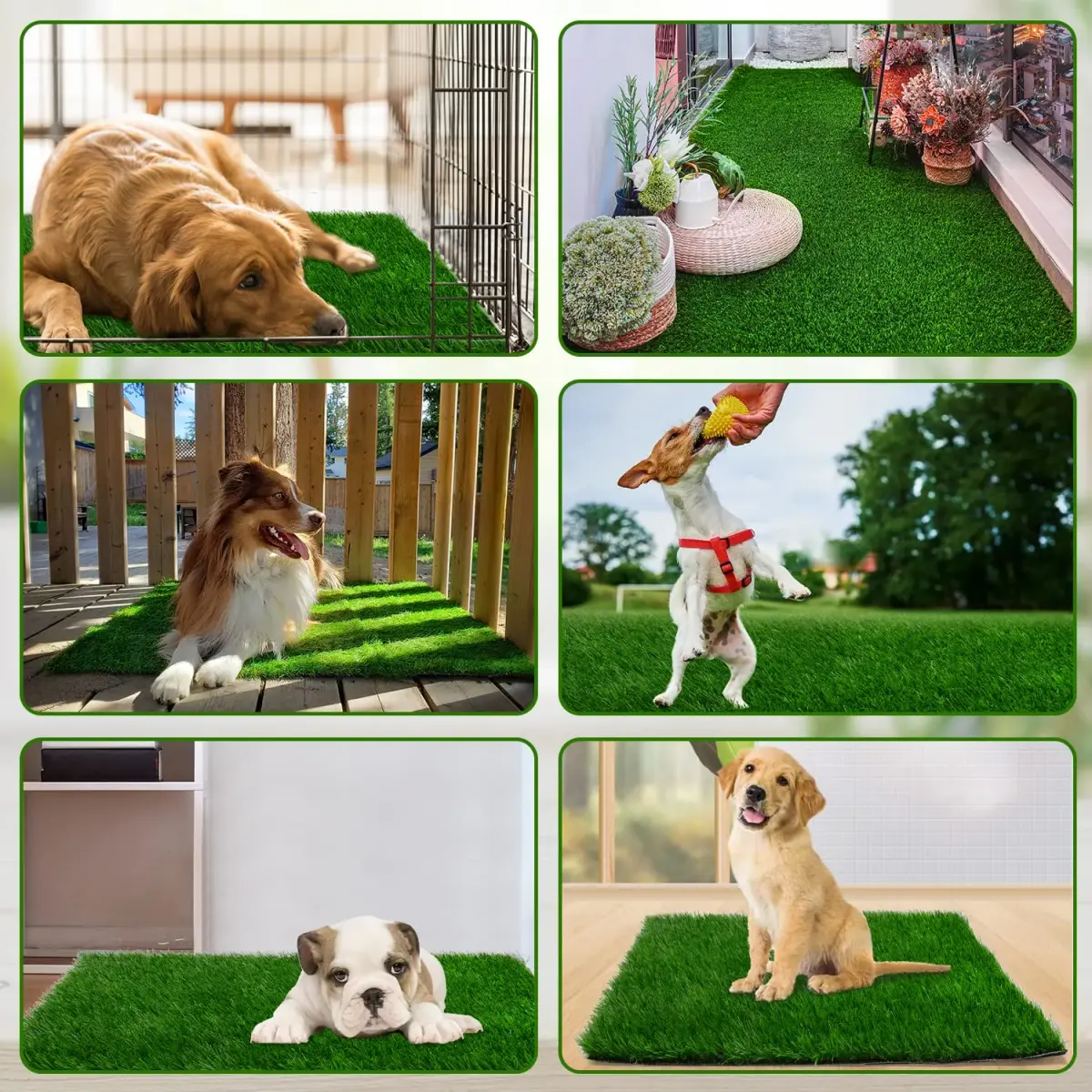 PICK FOR LIFE Artificial Grass Pad for Dogs Potty Training 130x80cm (51.2x31.5in) | Fast-Drain, Soft & Natural Look - view 6