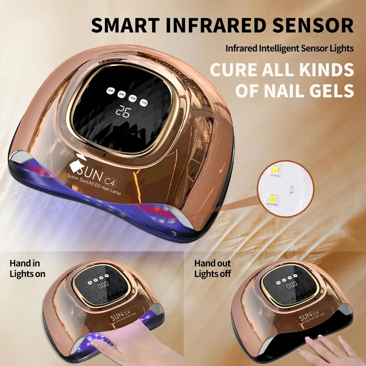 MIRAGE LAYON UV Light for Nails 288W | 4 Timer Settings, Fast 10s Drying, Professional Nail Art Accessory - view 3