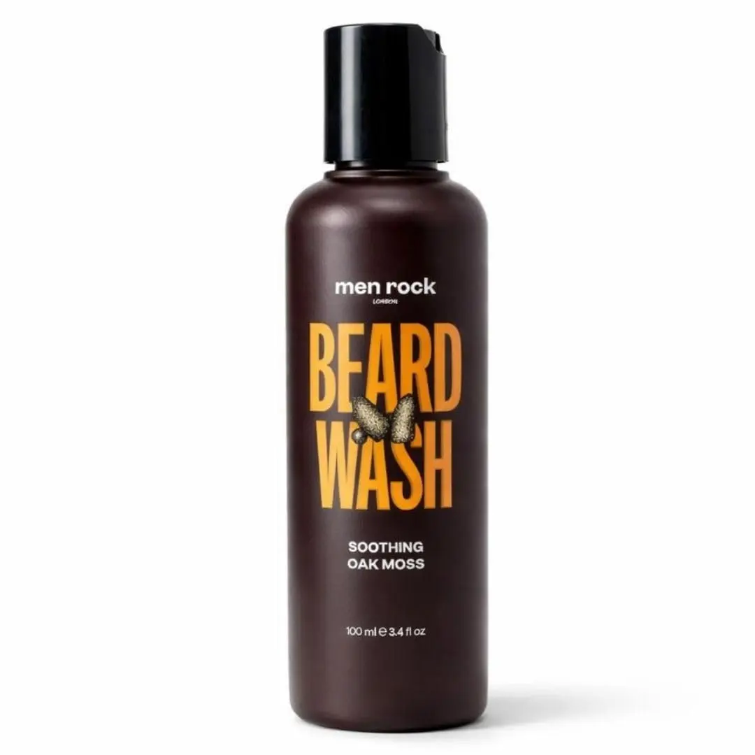 Men Rock Soothing Beard Wash - Oak Moss - Moisturizing Beard Shampoo 3.4 oz | Deep Cleansing & Hydrating - main product image
