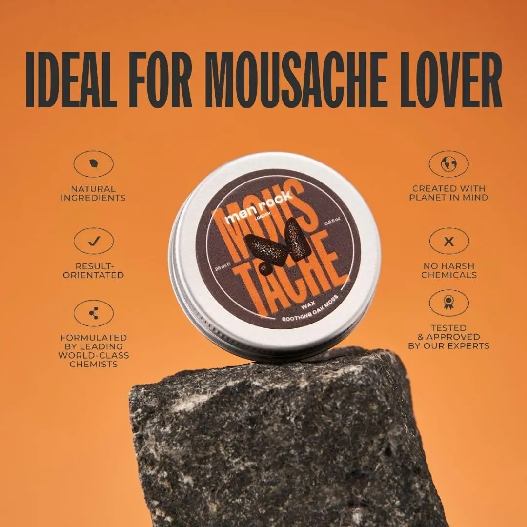 Men Rock Soothing Moustache Wax 25ml | Moisturizes & Styles with Argan Oil - view 5
