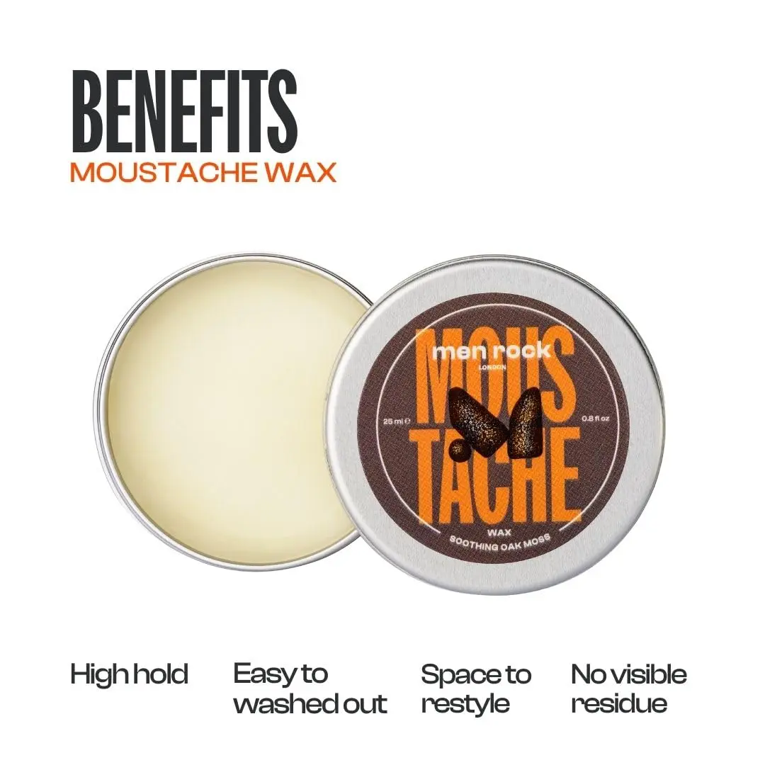 Men Rock Soothing Moustache Wax 25ml | Moisturizes & Styles with Argan Oil - view 2