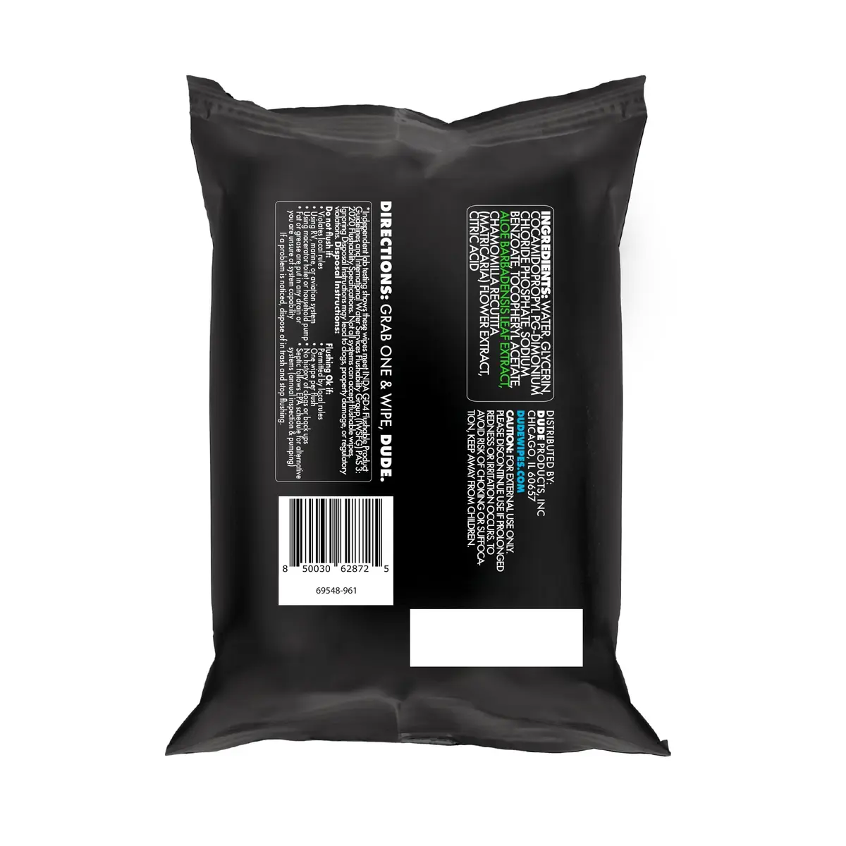 DUDE Wipes Unscented Adult Flushable Travel Wipes 18 Count | Extra Large, Plant-Based, Septic Safe - view 8