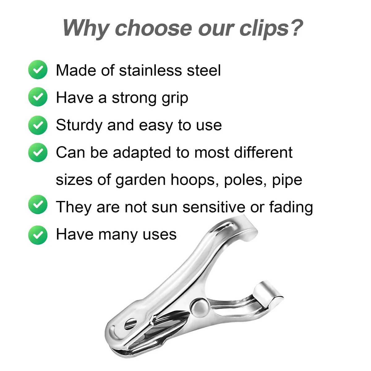 Samhopo Garden Clips 20Pcs | Metal Greenhouse Clamps for Netting & Supports in India - view 5