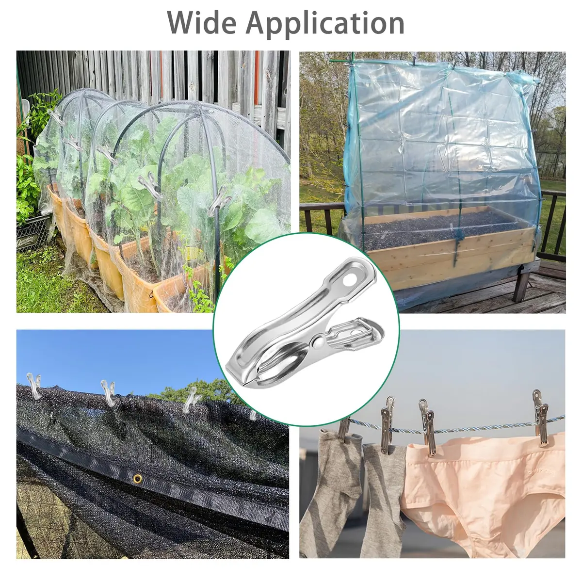 Samhopo Garden Clips 20Pcs | Metal Greenhouse Clamps for Netting & Supports in India - view 2