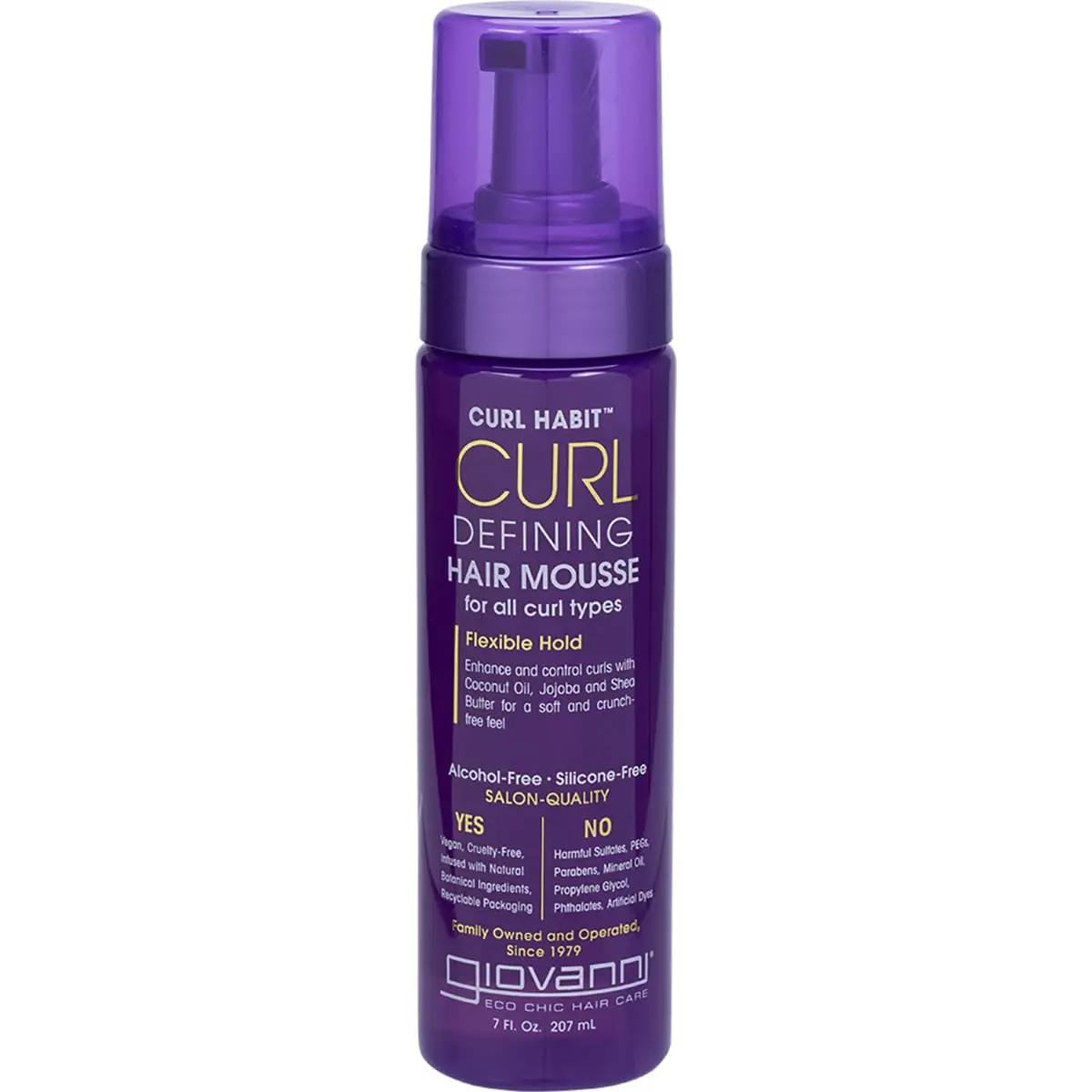 GIOVANNI Curl Habit Defining Hair Mousse Alcohol Free 207ml (6.99 Fl Oz) | Curl Enhancing Mousse for All Curl Types - main product image