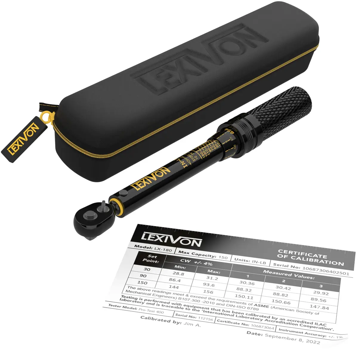 LEXIVON 1/4-Inch Drive Click Torque Wrench 10-150 in-lb (1.1-16.9 Nm) | 72-Tooth Gear Dual-Direction, Calibration Certified - main product image