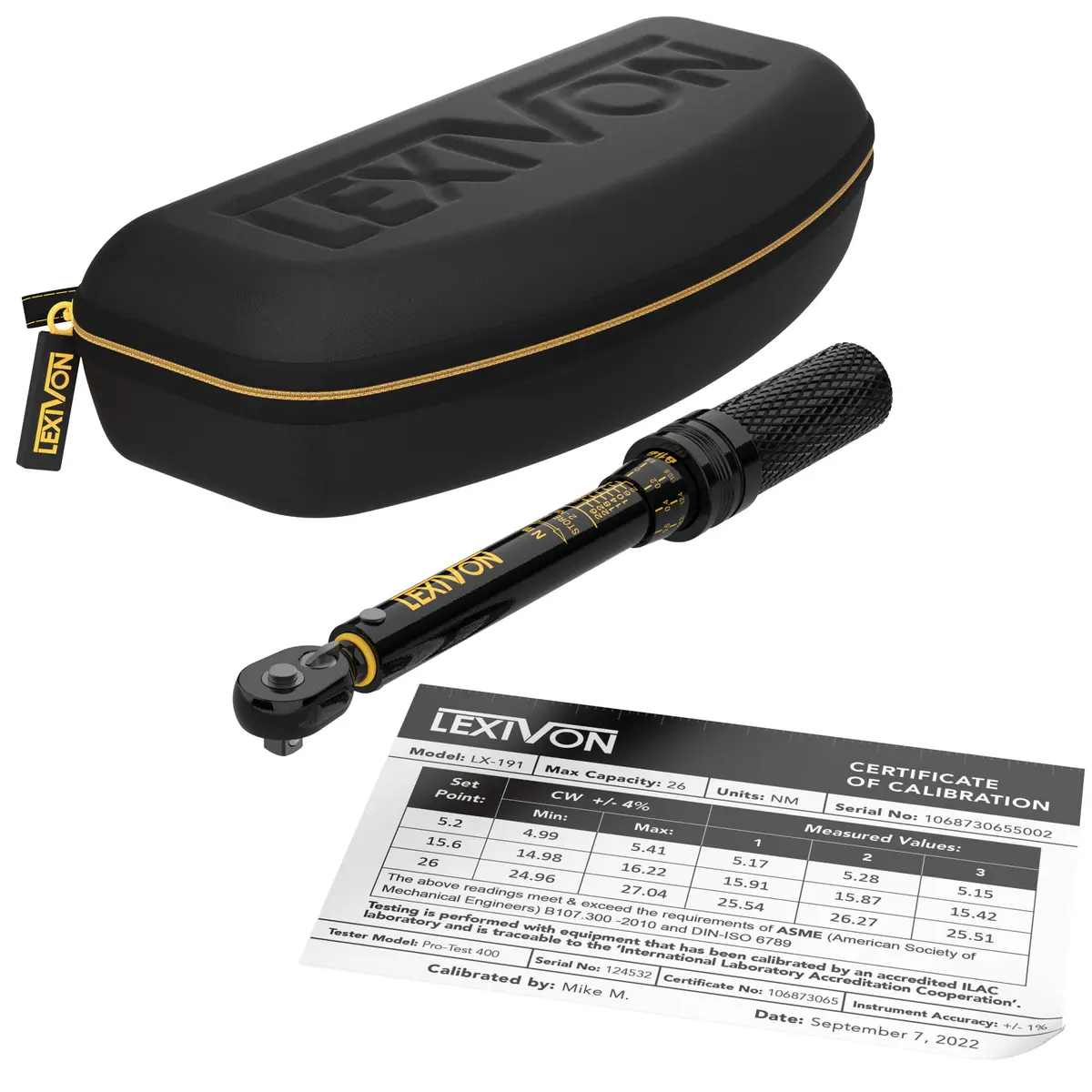 LEXIVON 1/4-Inch Drive Click Torque Wrench 15-Piece Kit | 2-26 Nm (17.7-230.1 in-lb) Dual-Direction, 72-Tooth Gear - view 7