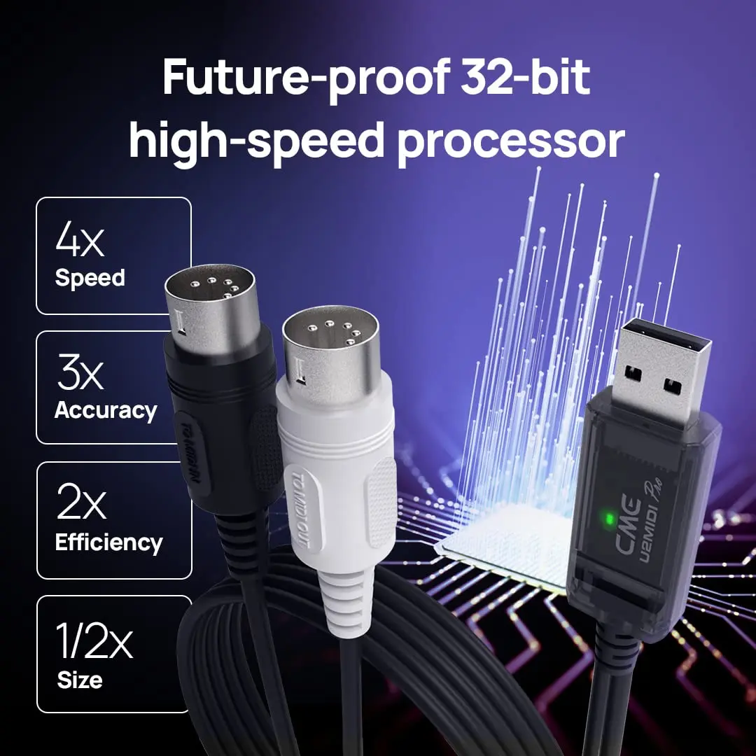 CME U2MIDI Pro - High-Speed USB MIDI Cable with Filter & Mapper 6.5ft | Plug & Play MIDI Interface for Computer & Instruments - view 7