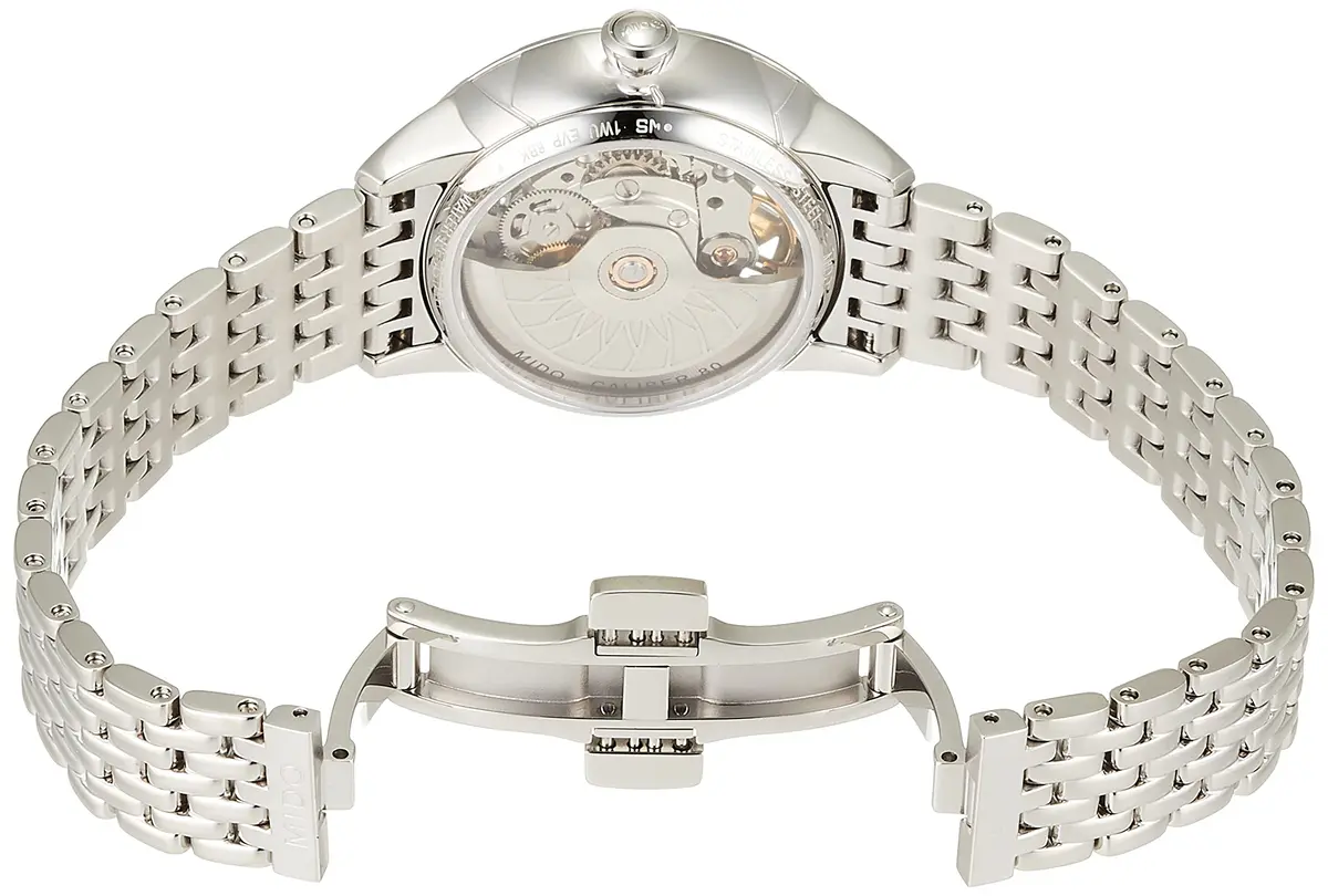 MIDO Rainflower Blossom Swiss Automatic Watch for Women | 34mm White Dial, Skeleton Movement - view 2