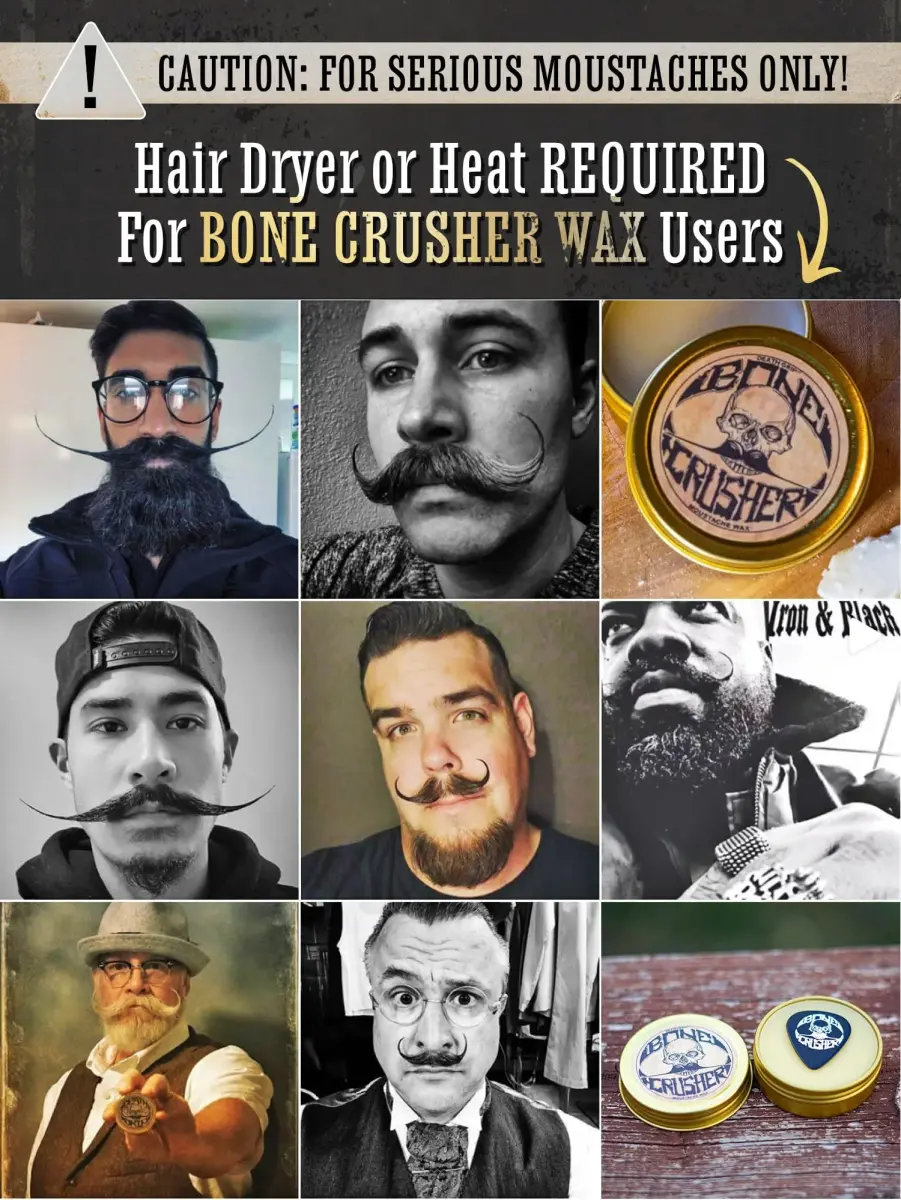 THE VINTAGE GROOMING CO. Bone Crusher Mustache Wax 28.35 g (1 oz) | Extra Strong Hold for All Mustache Styles - view 6