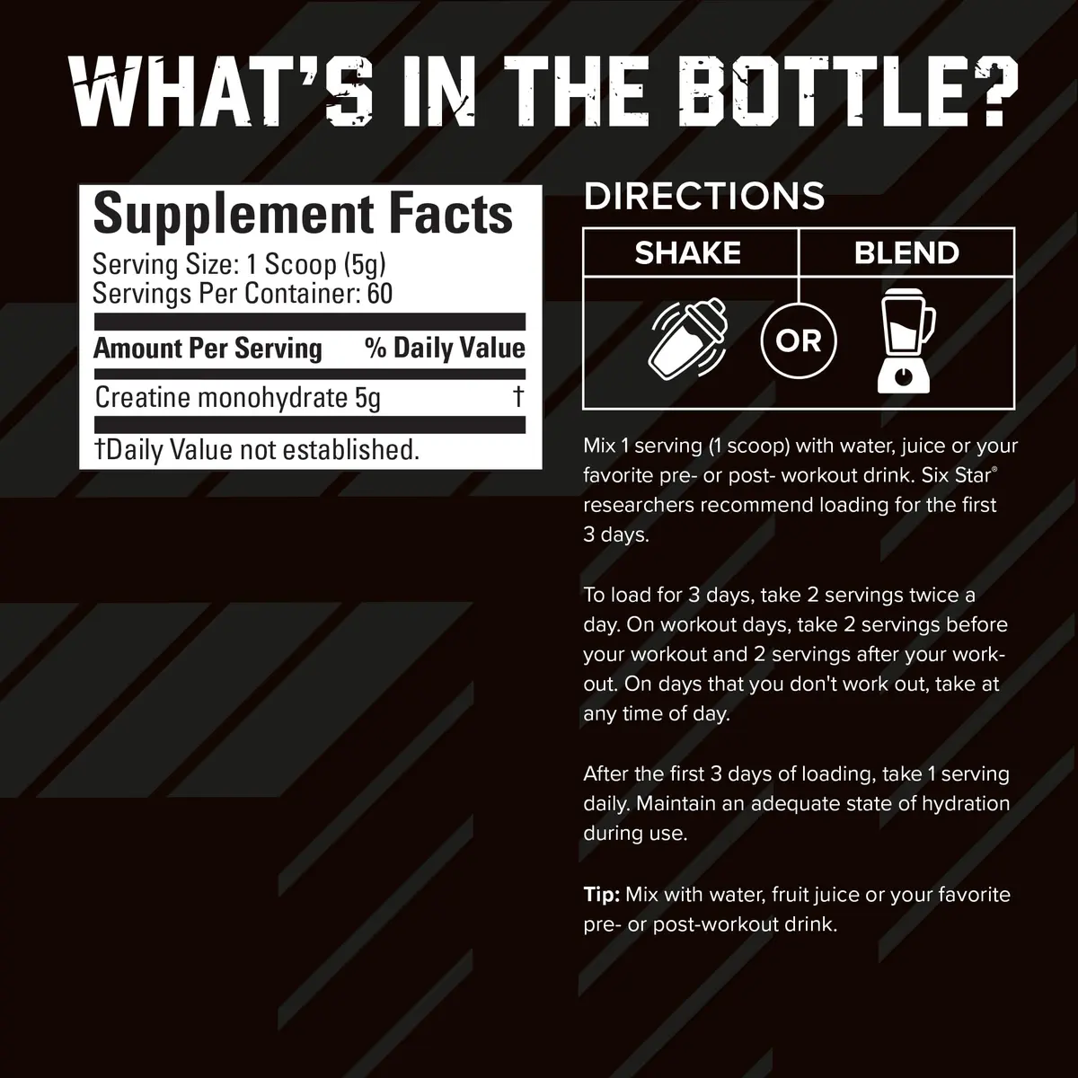 Six Star Creatine Monohydrate Powder 10.58oz | Unflavored, Clinically Proven - view 3