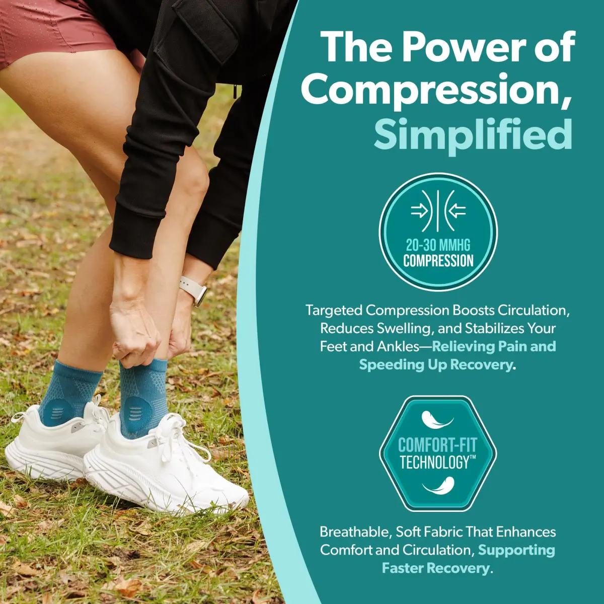 BraceAbility Neuropathy Socks X-Large in Gray - 1 Pair | FDA Approved Medical Compression for Nerve Pain - view 4