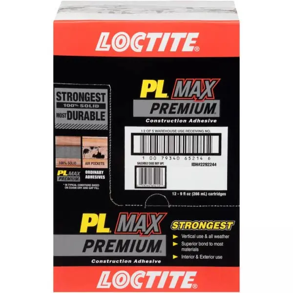 Loctite PL Premium Max Construction Adhesive 12 Pack | Heavy-Duty Waterproof Bond for Interior & Exterior - view 4