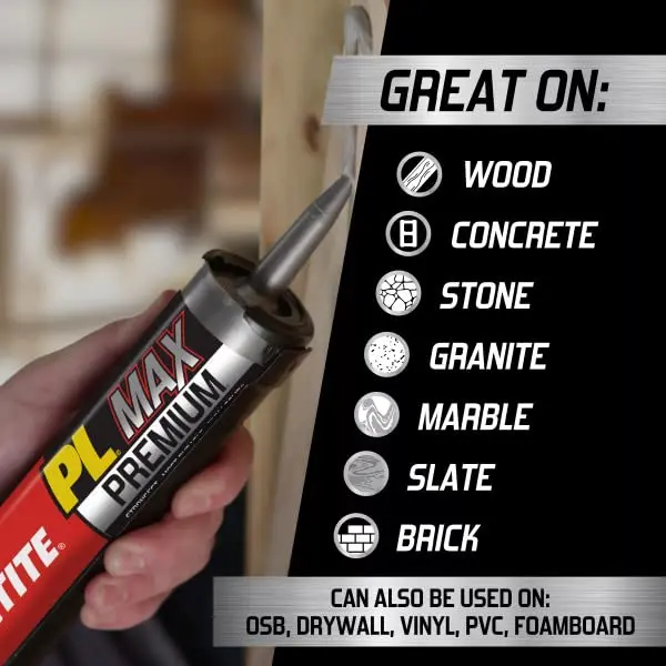 Loctite PL Premium Max Construction Adhesive 12 Pack | Heavy-Duty Waterproof Bond for Interior & Exterior - view 8