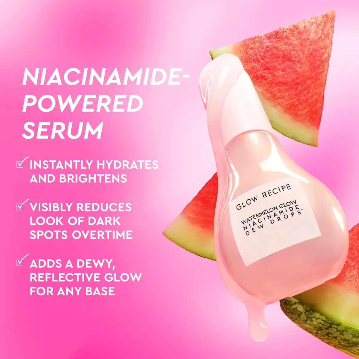 Glow Recipe Watermelon Niacinamide Dew Drops Serum 80ml (2.7 Fl Oz) | Brightening & Hydrating Face Serum - view 6