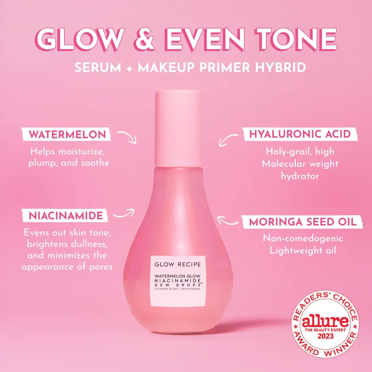 Glow Recipe Watermelon Niacinamide Dew Drops Serum 80ml (2.7 Fl Oz) | Brightening & Hydrating Face Serum - view 2