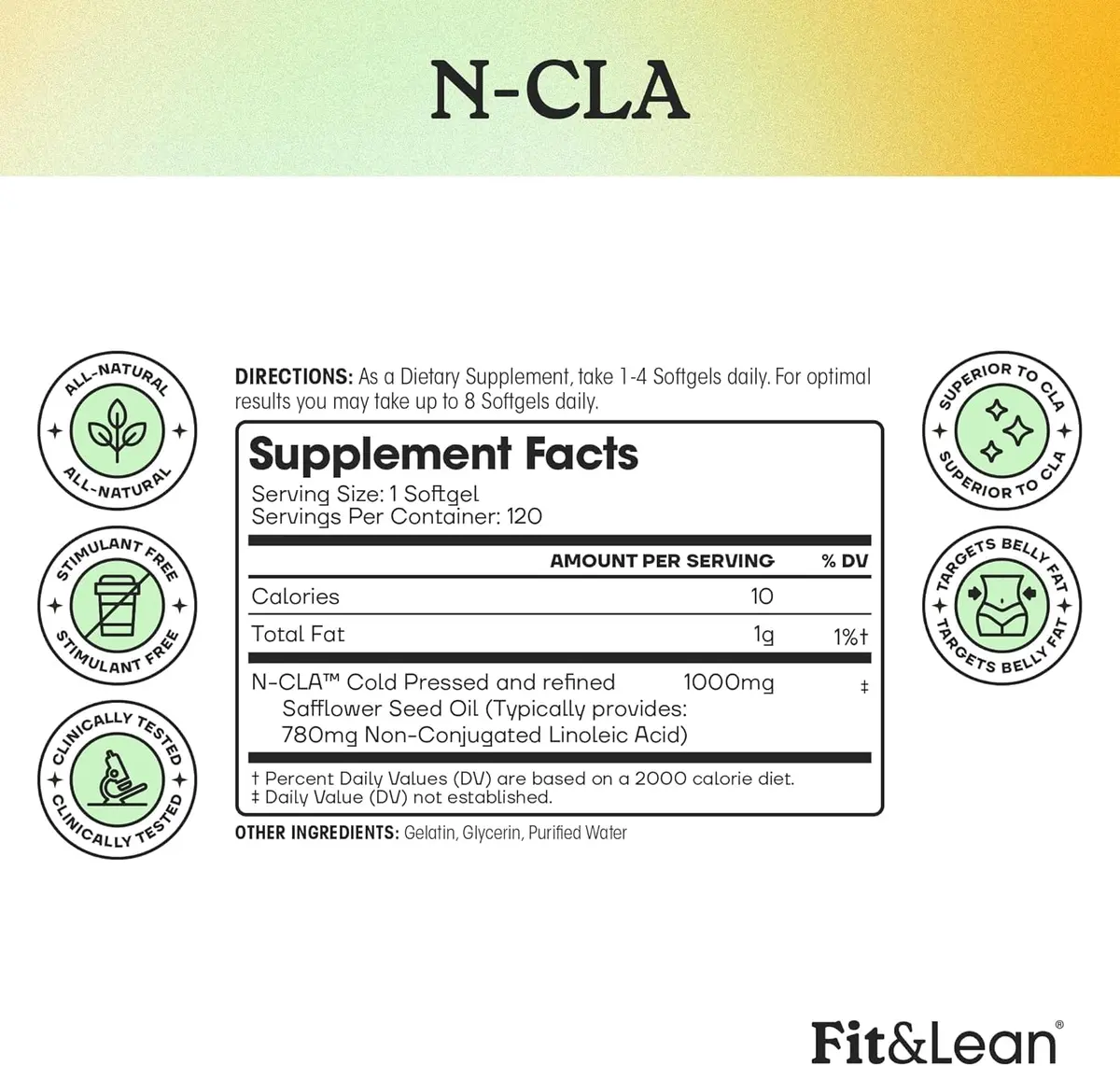 Fit & Lean N-CLA 120 Serv | Supports Belly Fat Reduction & Lean Muscle - view 4