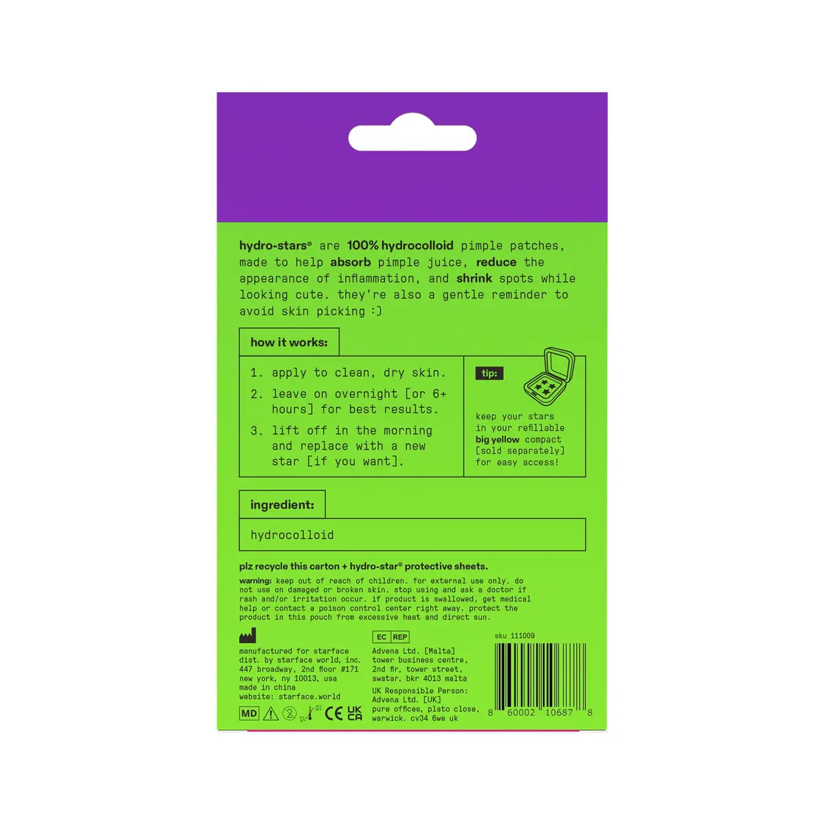 Starface Hydro-Star Party Pack Hydrocolloid Pimple Patches, 96 ct | Fun Star-Shaped Cover for Acne & Sensitive Skin - view 7