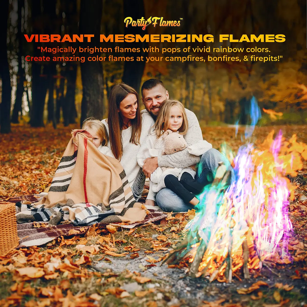 Party Flames Magic Campfire Fire Color Changing Packets 4 Pack | Rainbow Colored Flames for Fire Pit - view 5