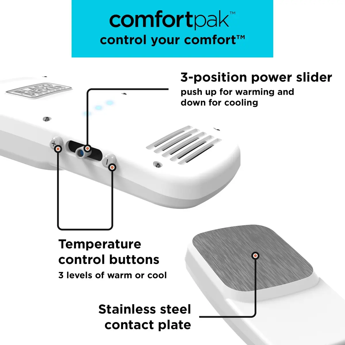 BLACK+DECKER Comfortpak Wearable Cooling and Heating Device Breeze Blue | Portable Thermal Control - view 2