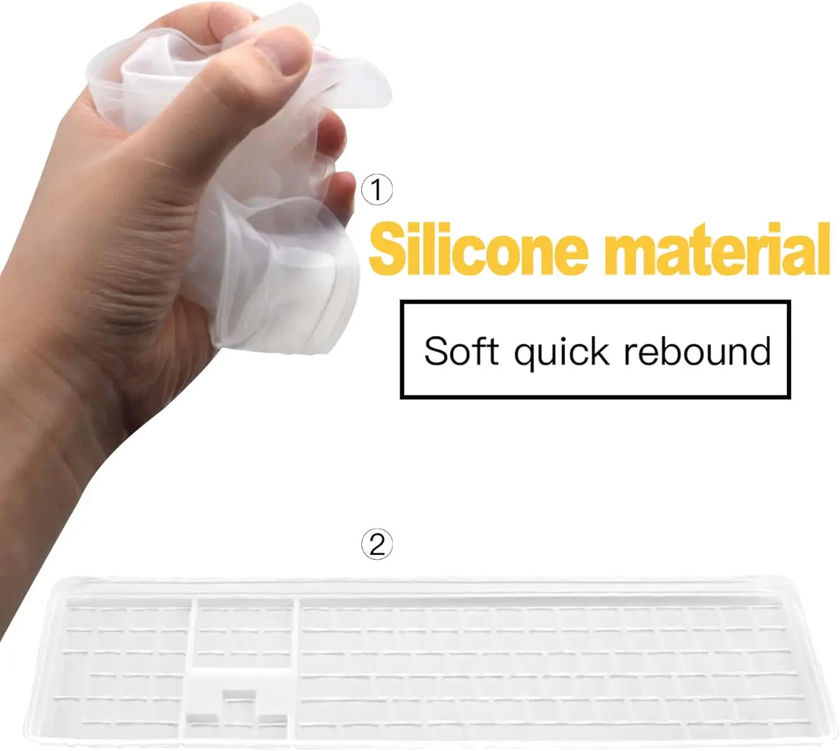 co2CREA Soft Silicone Keyboard Skin Cover for Logitech MX Mechanical Keyboard | Grey, Solid Pattern - view 5
