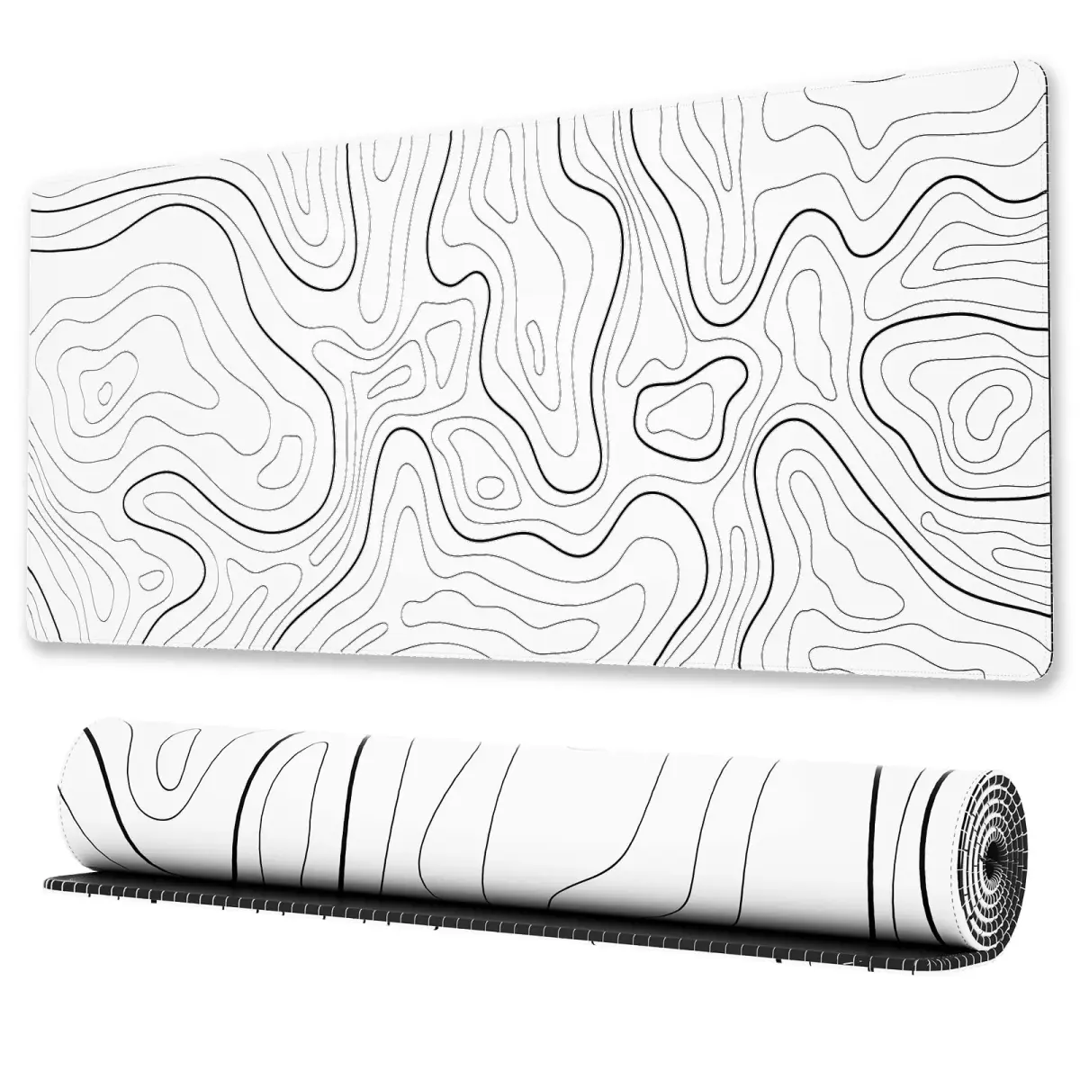 Ovenbird White Topo Extended XL Gaming Mouse Pad (31.5" x 11.8") with Stitched Edges - main product image