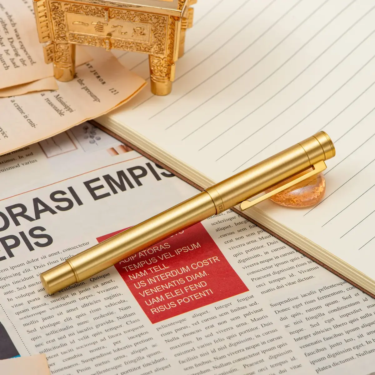 Asvine Brass Bent Nib Fountain Pen 138mm (5.43 in) | Calligraphy Writing Instrument - view 7