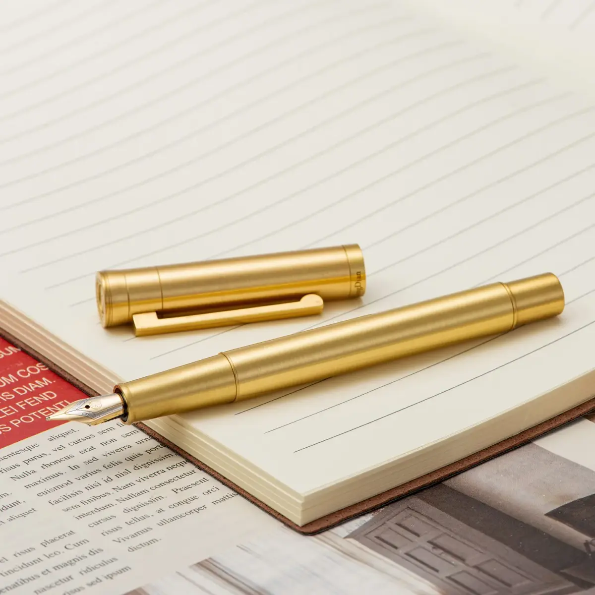 Asvine Brass Bent Nib Fountain Pen 138mm (5.43 in) | Calligraphy Writing Instrument - view 8