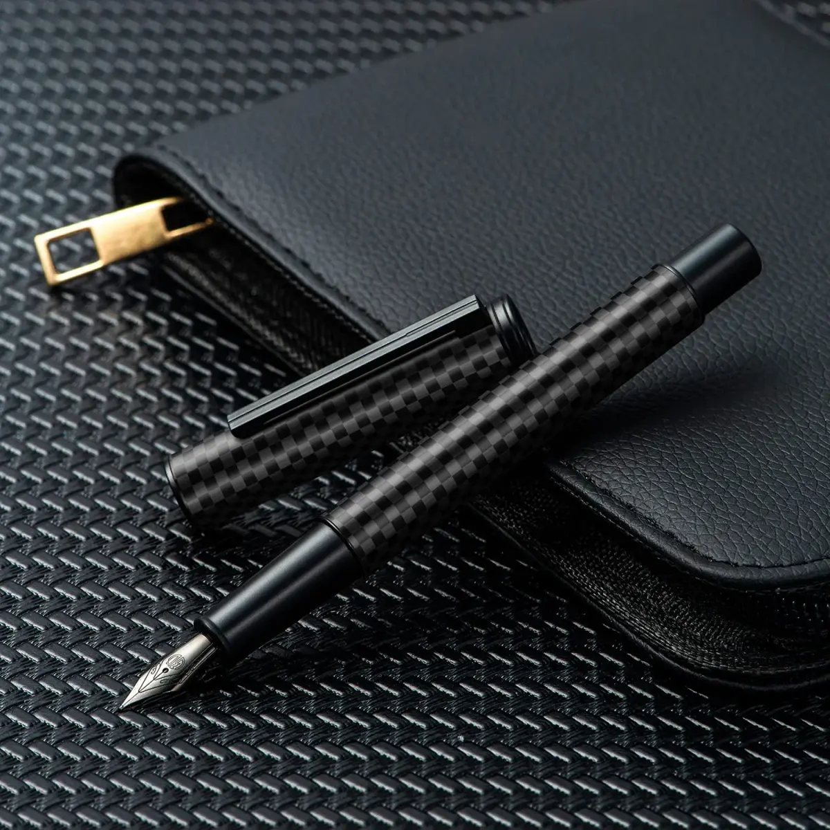 Asvine Black Carbon Fiber Fountain Pen Extra Fine Nib | Smooth Writer - view 8