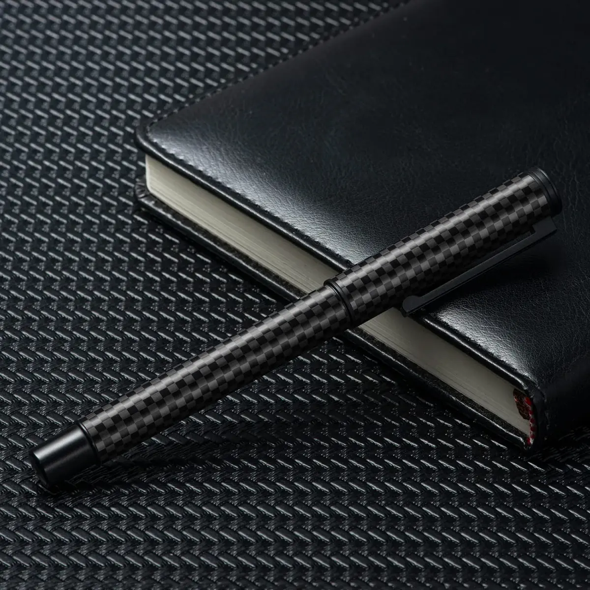 Asvine Black Carbon Fiber Fountain Pen Extra Fine Nib | Smooth Writer - view 2