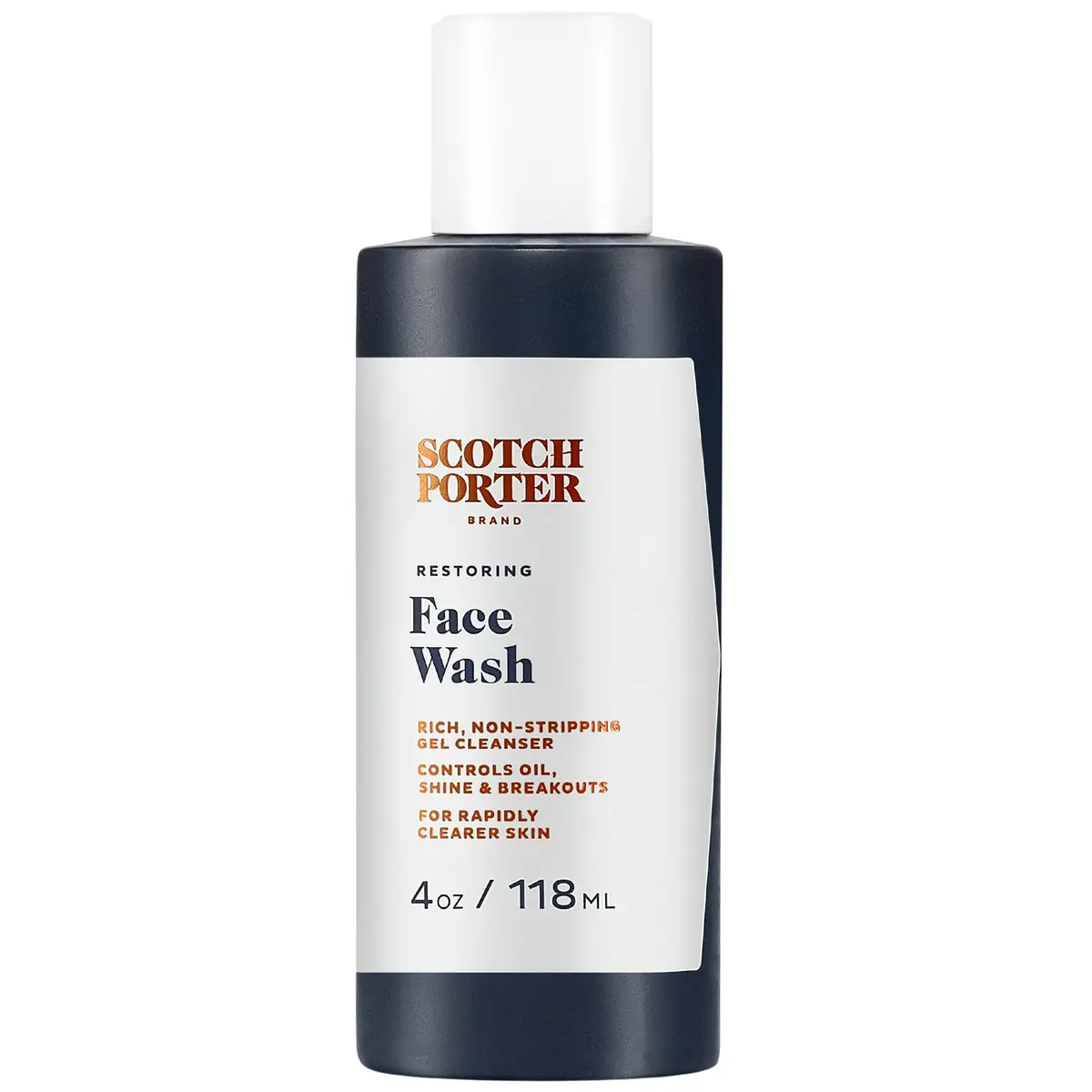 Scotch Porter Restoring Face Wash - Non-Stripping Gel Cleanser 4oz | Vegan, Paraben-Free, Sulfate-Free, Sensitive Skin - main product image