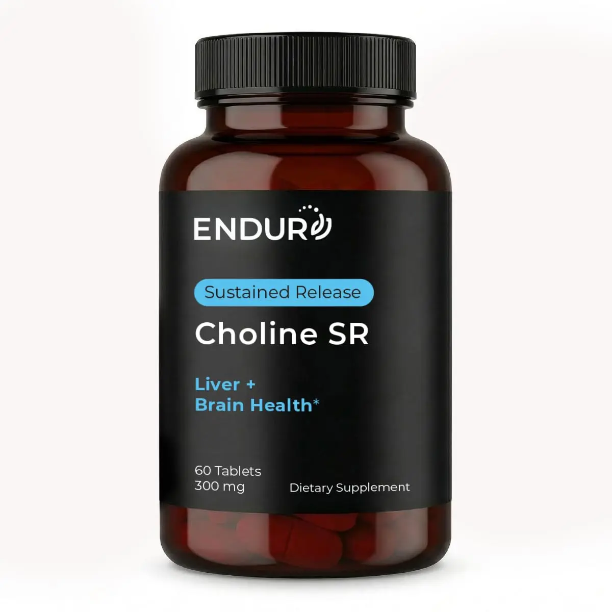 Endurance Products ENDUR Choline L(+) Bitartrate 300mg | Sustained Release, 60 Tablets for Brain & Liver Support - main product image