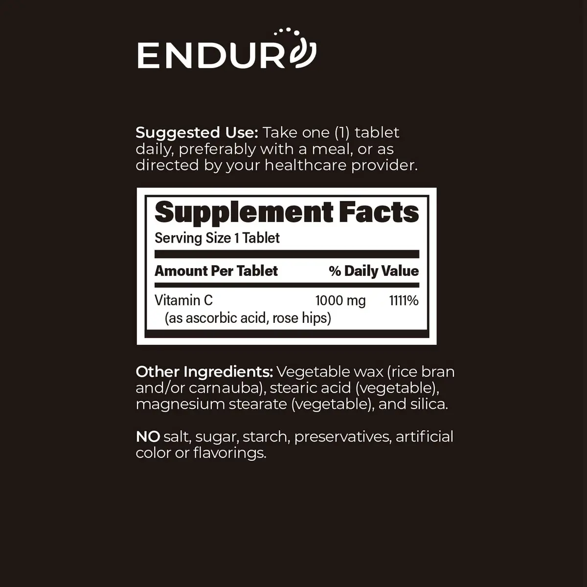 Endurance Products Sustained Release Vitamin C 1000mg with Rose Hips | Supports Immunity & Skin - view 6