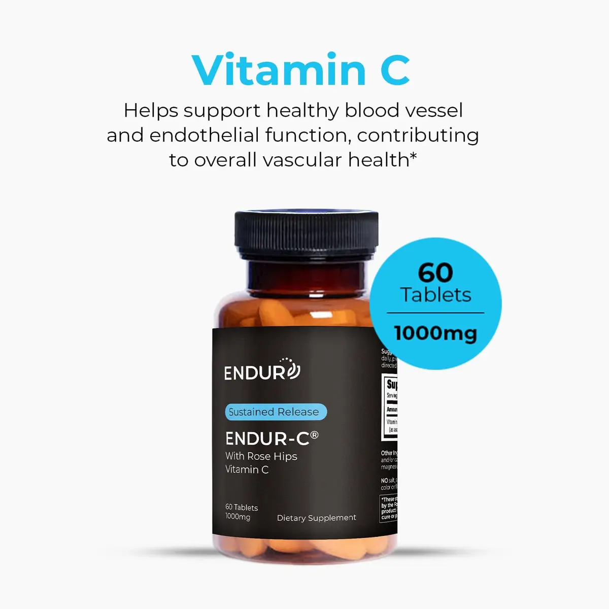 Endurance Products Sustained Release Vitamin C 1000mg with Rose Hips | Supports Immunity & Skin - view 2