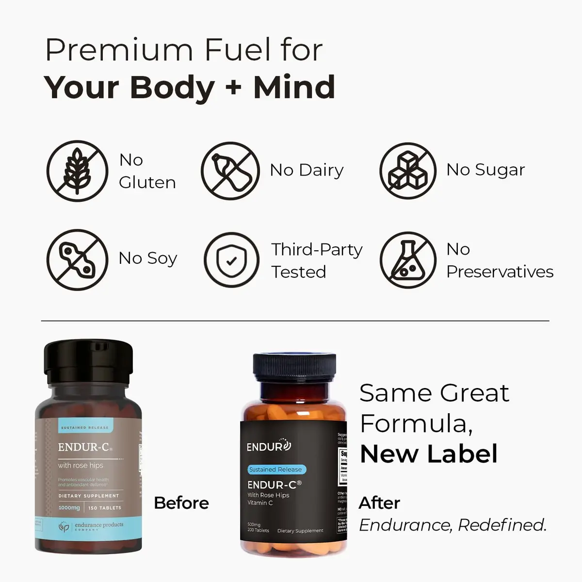Endurance Products Sustained Release Vitamin C 1000mg with Rose Hips | Supports Immunity & Skin - view 3