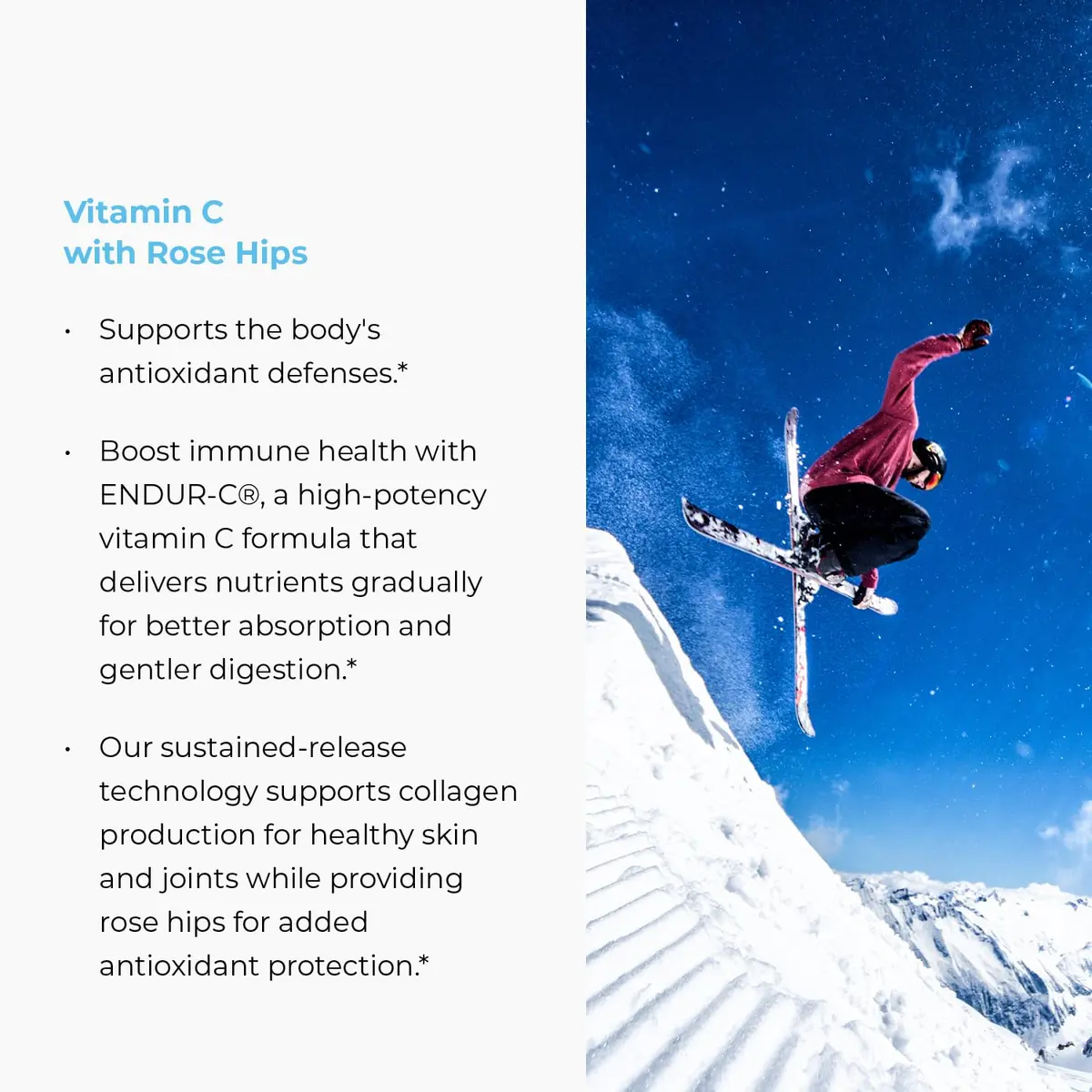 Endurance Products Sustained Release Vitamin C 1000mg with Rose Hips | Supports Immunity & Skin - view 4