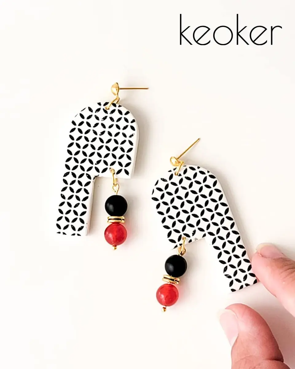 Keoker Silk Screen Stencils for Polymer Clay 3PCS Tile Pattern | Reusable Water-Based Acrylic - view 7