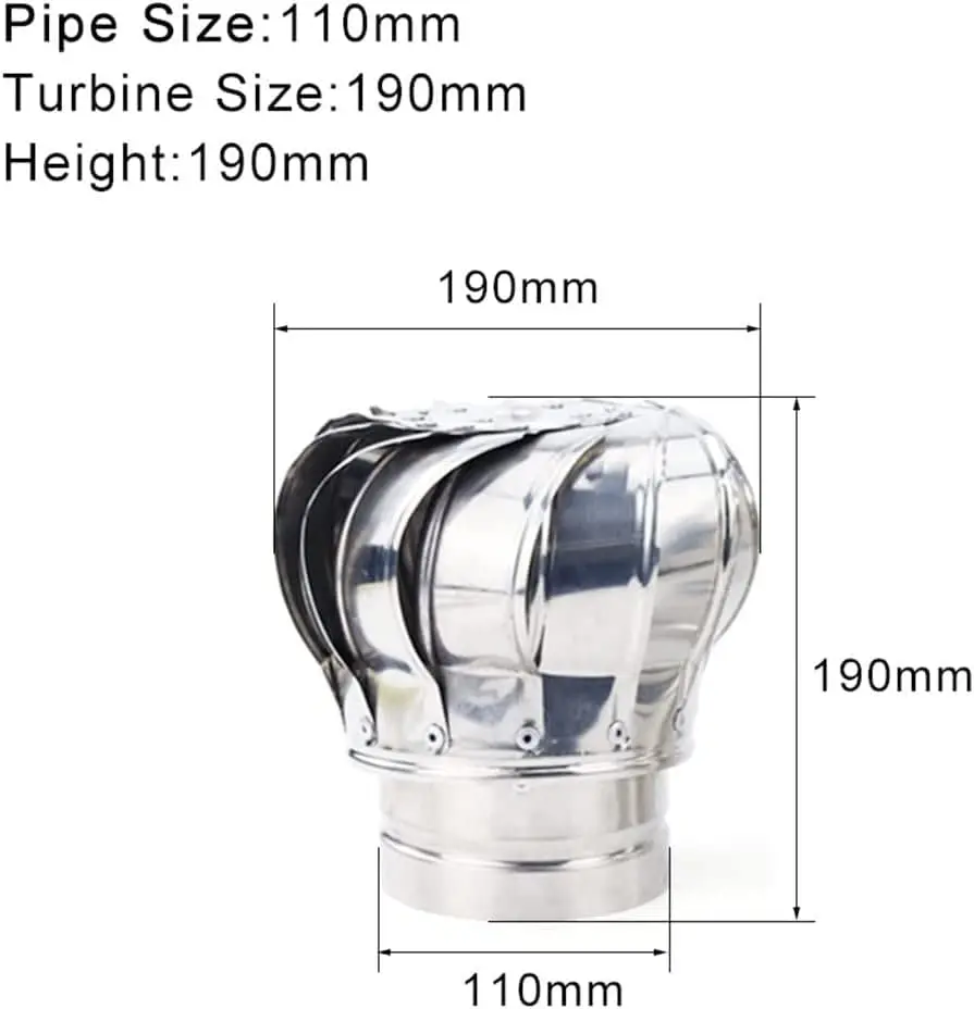 Marsrut Roof Ventilator 110mm Stainless Steel 201 | Efficient Attic Air Circulation - view 4