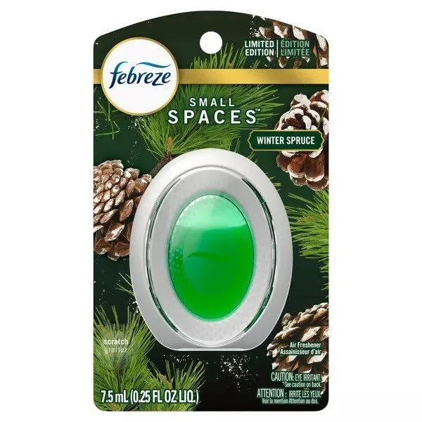 Febreze Winter Spruce Limited Edition Small Spaces Air Freshener, 0.25 fl oz (7 ml) | Eliminates Odors for 45 Days - main product image