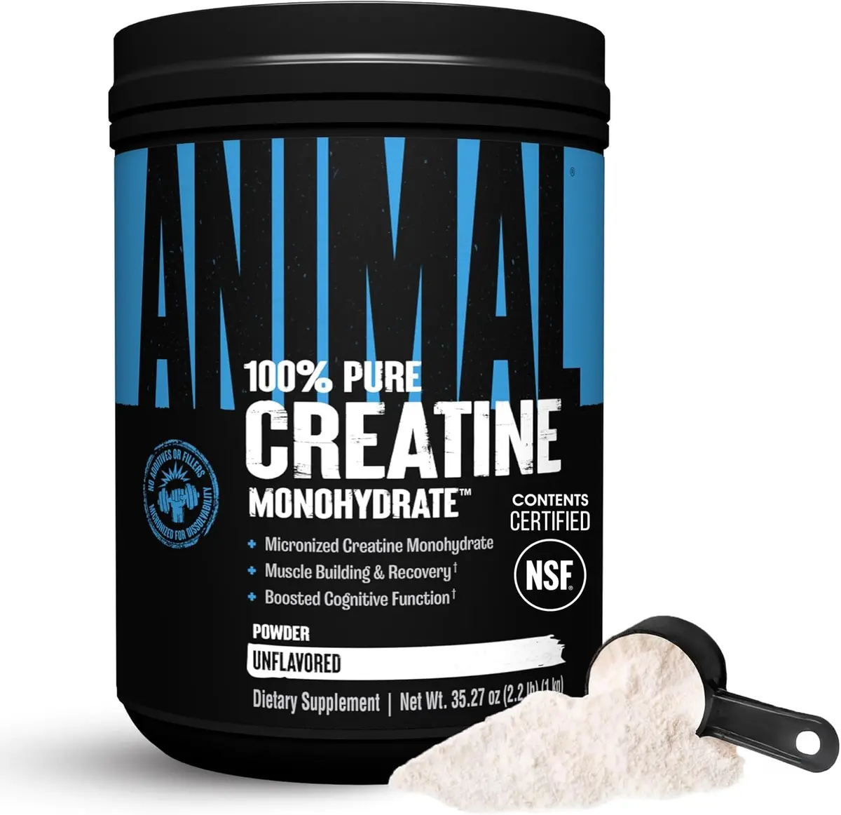 Animal Creatine Monohydrate Powder 1000g | Unflavored, Max Performance & Recovery - main product image