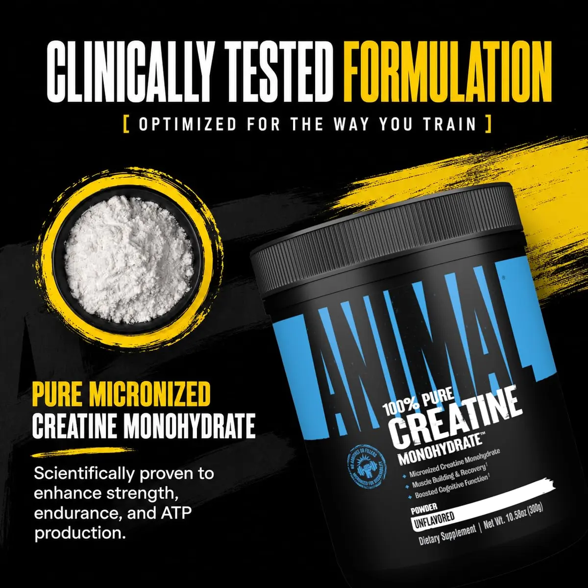 Animal Creatine Monohydrate Powder 1000g | Unflavored, Max Performance & Recovery - view 5