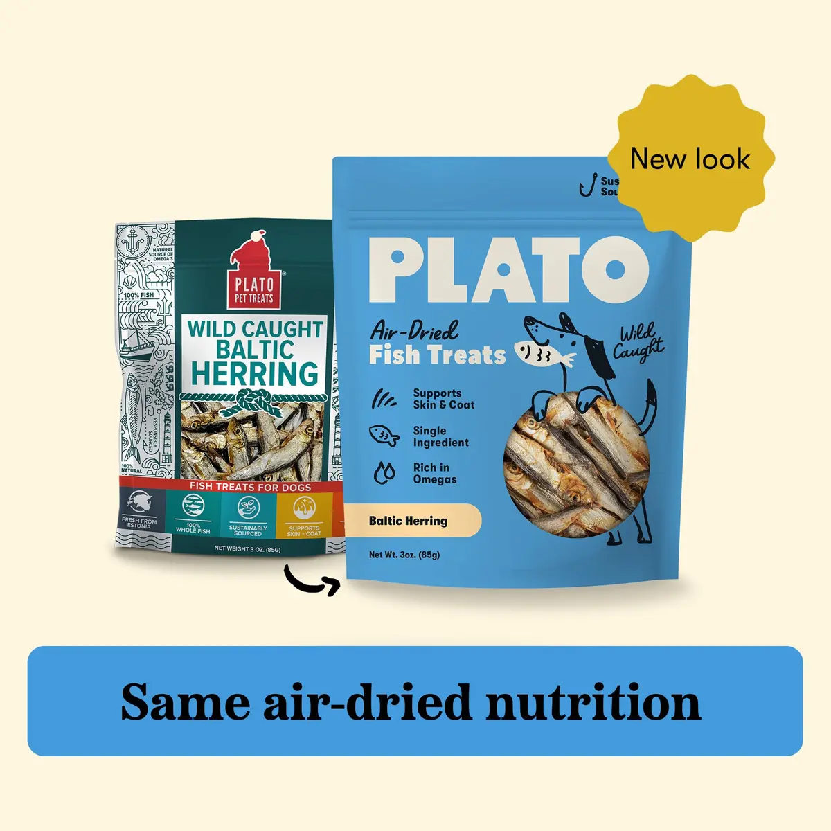 PLATO Single Ingredient Baltic Herring Dog Treats, 3 oz | Omega-Rich, Air-Dried Fish for Skin & Coat Support - view 6