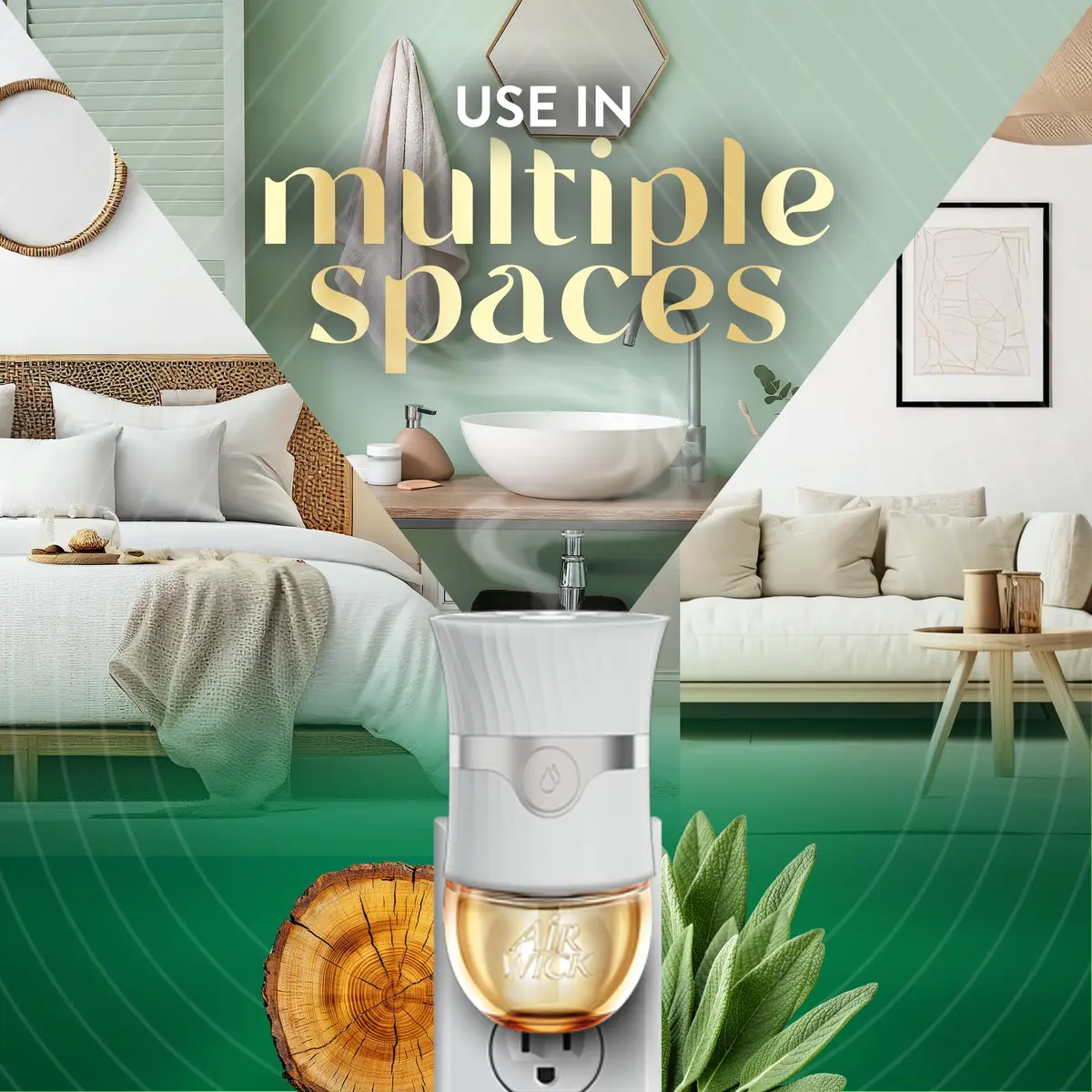 Air Wick Plug In Refill White Sage & Mahogany Essential Oil 5 Count | Continuous Fragrance Diffusion - view 6