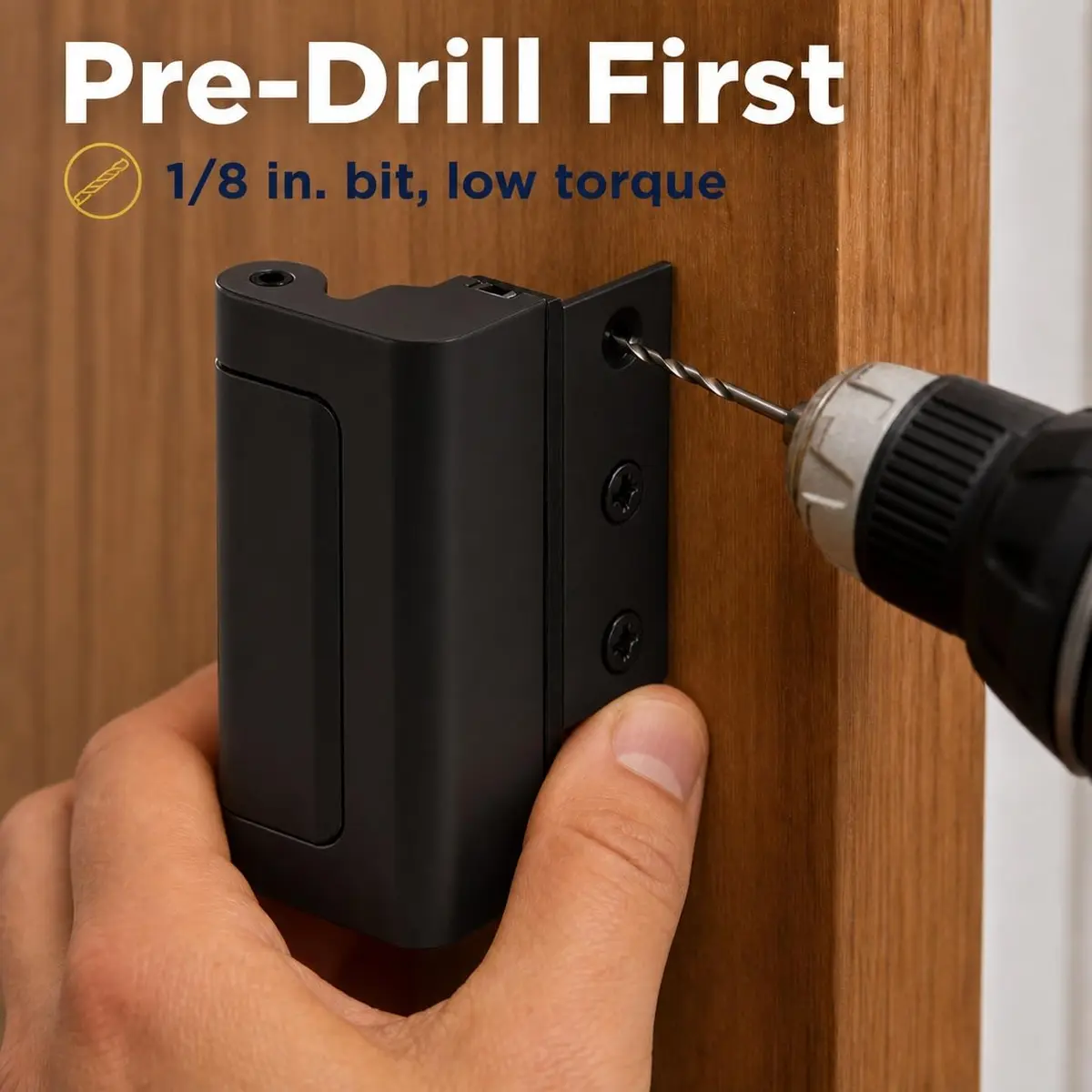 Prime-Line U 11449 High Security Door Reinforcement Lock, Matte Black, 3 in. Screws | Resists 800 lbs Force - view 3